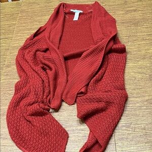 Elegant red rust Women's open  cardigan Sweater